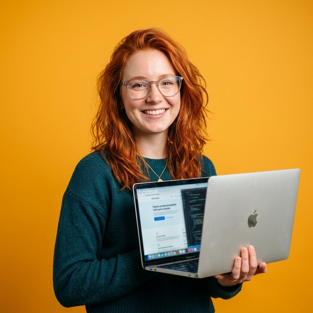 NymBiTe account and delivery manager smiling with laptop