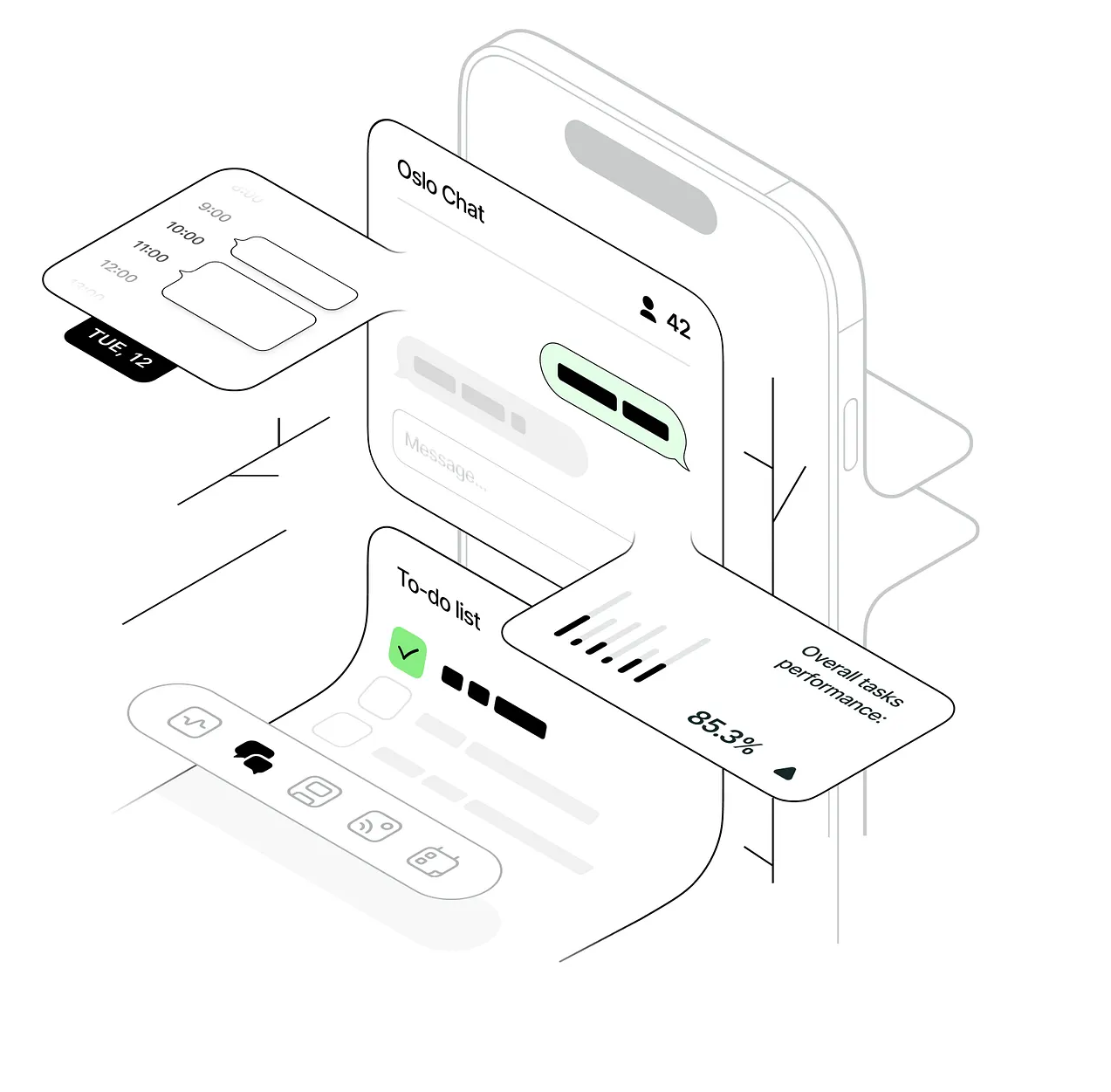 Illustration showing web development services
