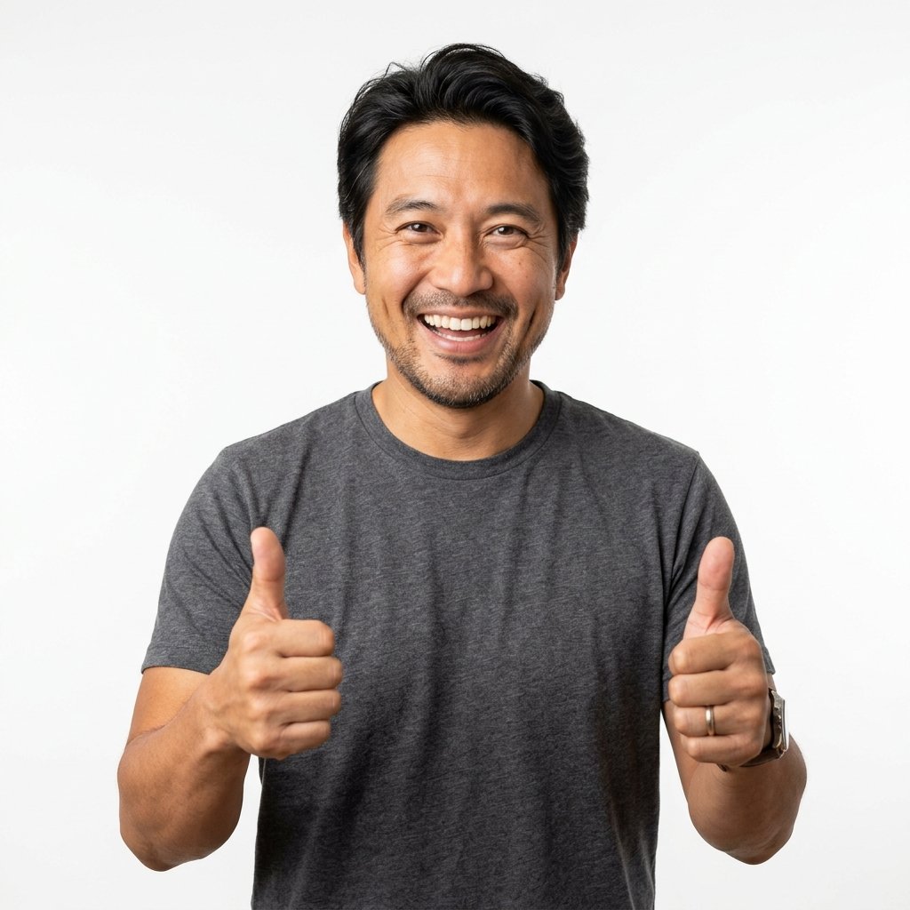 Happy customer giving a thumbs up